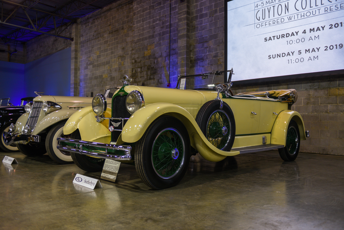 1927 Duesenberg Model X Dual-Cowl Phaeton by Locke offered at RM Sotheby’s The Guyton Collection live auction 2019