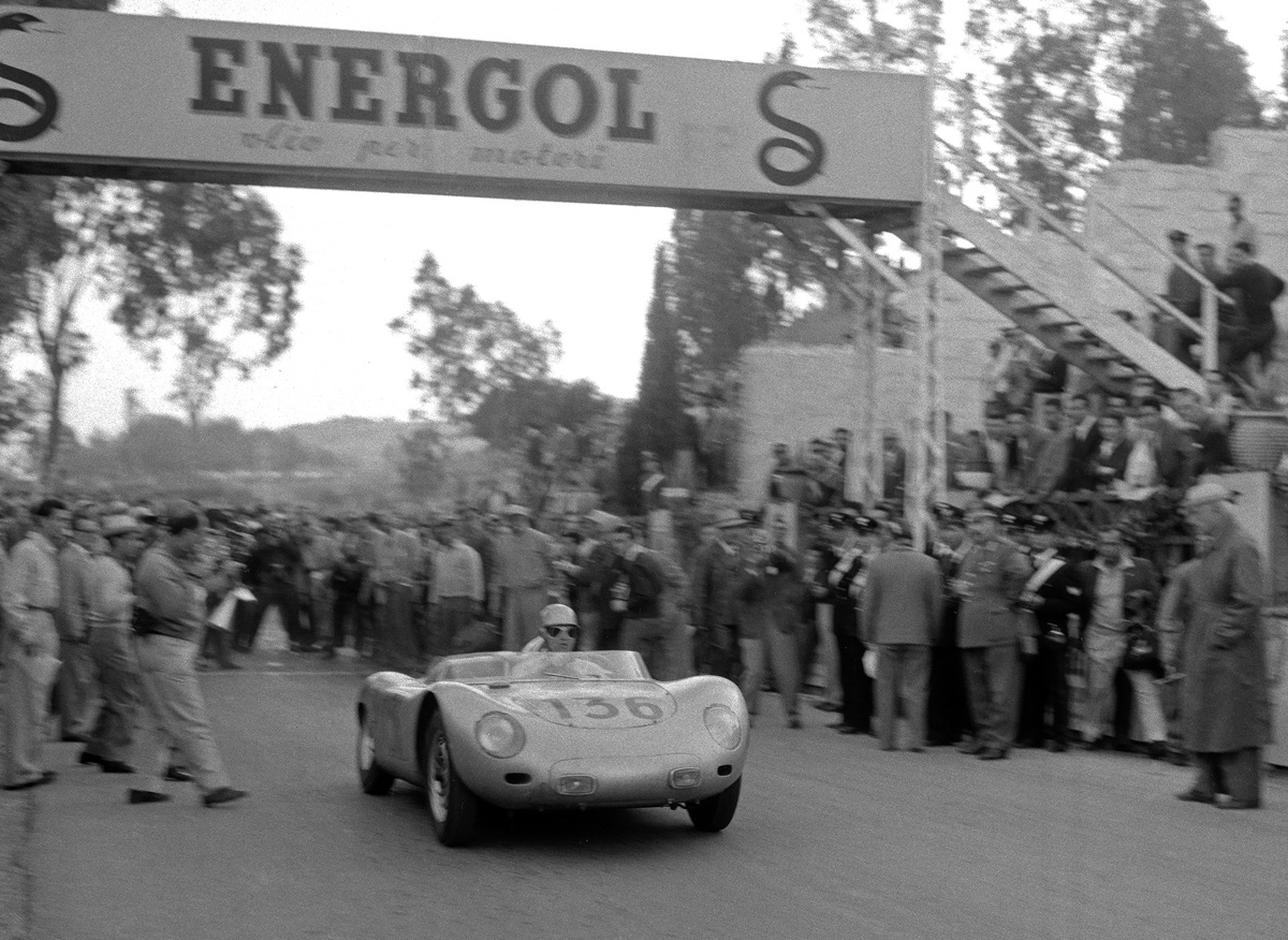1959 Porsche 718 RSK Werks Spyder offered at RM Sotheby's Monterey live auction 2022 at 1959 Targa Florio
