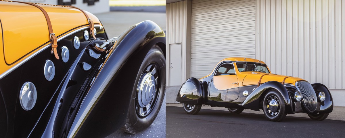 1938 Peugeot 402 Darl’mat Special Coupe by Pourtout offered at RM Sotheby’s Monterey live auction 2022